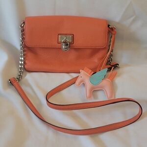 Calvin Klein Coral Leather Small Crossbody Bag